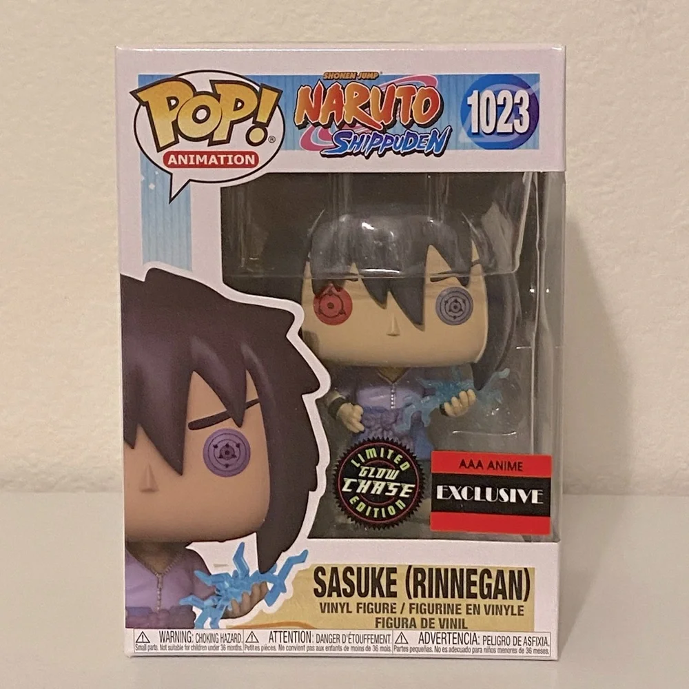 AAA Exclusive Naruto Shippuden Sasuke (Rinnegan) Glow Chase Pop! Figure [1023] - Picture 2 of 7